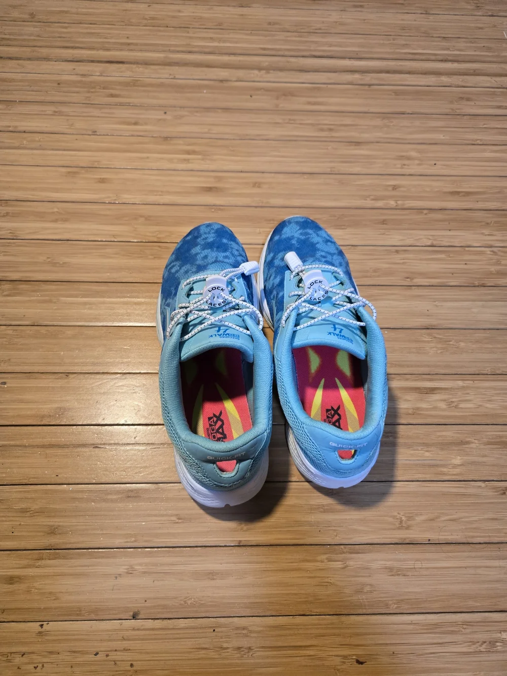 Skechers Women's Aqua Blue Patterned Athletic Sneakers